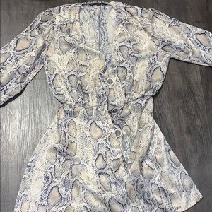 Zara button down snakeskin dress